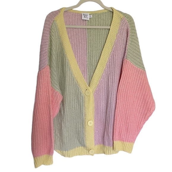 Princess Polly Naomi 90’s Cardigan Sweater | Size M/L | Multi Colored Oversized - Picture 2 of 10